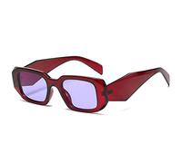 CWZZWS Nuovi occhiali da sole 2025 donna rettangolo occhiali da sole femminili sfumature specchio vintage, Vino Viola, Taglia unica