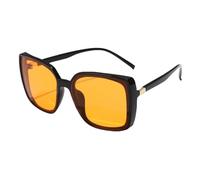 CWZZWS Nuovi occhiali da sole quadrati oversize di modo 2025 donne occhiali da sole vintage alla moda con montatura grande occhiali da sole da uomo lenti sfumate occhiali, Giallo, Taglia unica