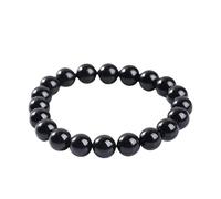 CWZZWS Nuovo 2025 Arrivo Pietra Naturale 7A Tormalina Nera Braccialetti con Perline Cristalli da Donna Chakra Yoga Meditazione Gioielli Schorl Strand Braccialetti con per Te Accessori Regalo Creativo