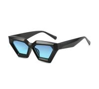 CWZZWS Nuovo 2025 Occhio di Gatto Donne Occhiali Da Sole Vintage Moda Uomini Occhiali Da Sole Occhiali Da Sole Occhiali Da Sole Lusso Femminile UV400, Nero e blu, Taglia unica