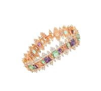 CWZZWS Nuovo Arrivo 2025 Nuovo Speciale Lusso Champagne Color Oro Fantasia Multi Cubic Zirconia Bracciale Rigido per Le Donne Regalo d'Amore con per Te Accessori Regalo Creativo alla Moda