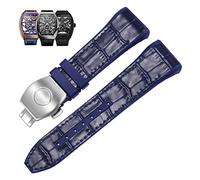 CWZZWS Nylon Nylon Genuine in pelle vera in pelle Silicone Watch Band Blue Folcola Blu Filla Orologio per orologio per la serie di Franck Muller V45