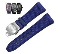 CWZZWS Nylon Nylon Genuine in pelle vera in pelle Silicone Watch Band Blue Folcola Blu Filla Orologio per orologio per la serie di Franck Muller V45