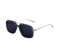 CWZZWS Occhiali da sole alla moda a doppio ponte, quadrati, da uomo, stile retrò, sfumati, UV400, Grigio Grigio, Taglia unica