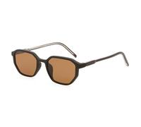 CWZZWS Occhiali da sole del poligono per gli uomini occhiali da sole dell'acetato Uv400 per le donne, Marrone, Taglia unica