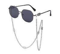 CWZZWS Occhiali da Sole retrò con Catena Uomo Donna Cordino antigoccia Catena UV400 Occhiali Occhiali Occhiali in Metallo