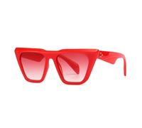 CWZZWS Occhiali da sole retrò occhi di gatto uomo donna occhiali da sole signore rosso occhiali da guida occhiali uv400 rivetto specchio, 2, Taglia unica