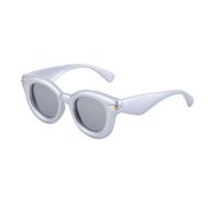 CWZZWS Occhiali da sole rotondi gonfiati da donna Tendenze Punk Occhiali da sole per gli uomini Lusso Moda Cat's Eye Occhiali da sole, C6 Argento, Taglia unica