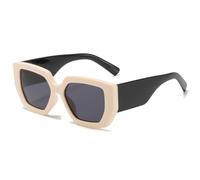 CWZZWS Occhiali da sole Steampunk Donne Uomini Punk Occhiali Da Sole Femminili Oversize Shades Eyewear UV400, C7beige-nero, Taglia unica