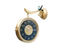 CWZZWS Orologio da Parete a Doppia Parete di Famiglia Easy Leggi Due Facce Orologio in Quarzo retrò Europeo Moderno Stile Semplice per casa Orologio da Parete Esterno per Esterno sospeso (h)
