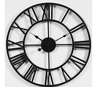 CWZZWS Orologio da Parete Vintage Orologio da Parete Grande Muro Rotondo in Metallo Silenzioso Silenzioso Non Ticking a operazioni Romani Orologi per casa, Ufficio, Interno, Orologio da Giardino