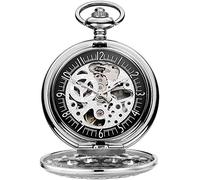 CWZZWS Orologio da tasca unisex, orologio da tasca e catena come un guscio cavo natalizio a carica manuale, orologio da tasca meccanico da uomo