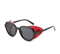 CWZZWS Punk Round Frame da Uomo e Donna Occhiali da Sole retrò Dono da Sole di Tendenza da Sole