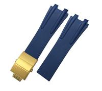 CWZZWS Qgkwjp per Athens Ulysse Nardin Blue Black Sport Waterproof Bands pieghevole Accessori per orologi con fibbia pieghevole 26 mm Strap di orologio in gomma in silicone