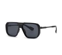 CWZZWS Retro Uomini Quadrati Gradiente Occhiali Da Sole Moda Lusso Donne Rivetti Tendenza Blu Scuro Occhiali Da Sole Tonalità UV400, Nero grigio, Taglia unica