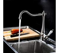 CWZZWS Rubinetti, rubinetti Cucina Cucina a Foro Singolo Buchi di Cucina lavello in Ceramica con Cucciolo Rotante 6 Colori agitazione in Ottone Dorato-Nichel
