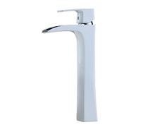 CWZZWS Rubinetto Bianco La Nuova Vernice Bianca Un Rubinetto a Buco Singolo del Rubinetto Freddo e Caldo sul palcoscenico delle cascate, White Highmodern Simple di Lusso di qualità di Lusso Garanti