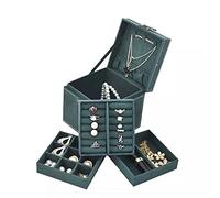 CWZZWS Scatola per Gioielli Vintage in Stile Europeo, Piccolo Braccialetto Scozzese Multistrato per Orecchini a Bottone, Custodia per Cosmetici Semplice per riporre Gioielli