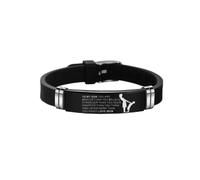 CWZZWS Silicone Men Bracciale regolabile Lunghezza braccialetti coraggio da polso da papà mamma a mio figlio sei coraggioso di quanto tu creda