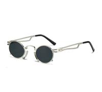 CWZZWS Small Occhiali ovali retrò Donne alla Moda in Metallo Irregolare Uomo Sfumature Punk uv400