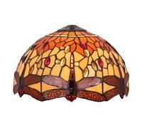 CWZZWS Sostituzione del Paralume 12 "Plamshades in Vetro colorato di Libellula Solo con Perline Marroni Giallo Ambra Arancione per Perle di Luce Vintage Cover Adatta per Il soffitto a