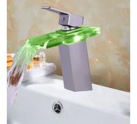 CWZZWS Talereo da Toilette Rubinetto Basino Cascata Tipo di Acqua Fredda e Acqua Calda Tappa del Bagno Basino Basino a Foro Singolo Luce rubine