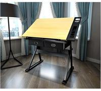 CWZZWS Tavoli da disegno scrivania con cassetti, tavolo versatile per studio artistico, tavola pieghevole regolabile, postazione di lavoro artistica per pittori, postazione di lavoro per schizzi