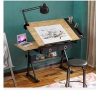 CWZZWS Tavolo da disegno regolabile in altezza, tavolo da disegno inclinabile con contenitore, scrivania artistica a pannello in acero, tavolo da disegno per casa e ufficio