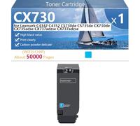 CX730 Cartuccia Toner Compatibile per Lexmark C4342 C4352 CS730de CS735de CX730de CX735adse CX737adzse CX737adzse Stampanti, Alta Resa 5000 Pagine, Stampa Nitida,Cyan-1 pack