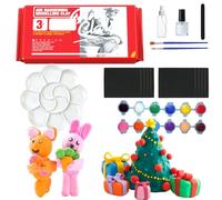 CXAFQ Argilla da Modellare Autoindurente, Pottery Kit Air Dry Clay, Kit di Argilla Senza Cottura per Principianti, Argilla Senza Cottura, Attrezzi, Colori, Pennelli, Istruzioni Passo-Passo