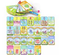 CXAFQ Carte Cognitive Riutilizzabili Per La Pittura Ad Acqua, Libro Magico Per Bambini, Libro Da Colorare Riutilizzabile Con 2 Penne Ad Acqua, Giocattolo Educativo Per L'apprendimento Regalo
