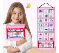 CXAFQ Tabella di routine giornaliera per bambini, risorse per l'apprendimento dell'autismo e ADHD, strumento di aiuto, tasca