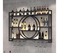 CXBBFUR Portabottiglie da parete moderno, portabottiglie in metallo,portabottiglie in ferro con ripiani,scaffale for bar e ristoranti(Black,140x15x80cm)