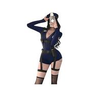 cxbyjyg Sexy Lingerie Femminile Biker Cop a Due Teste Zip Libero Cavallo Cosplay Uniforme