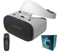 CXCZFG Visore VR Telefono Controller, Occhiali VR 3D TV, Film E Videogiochi, Virtual Reality Headset per iPhone/Android Phone Compatibile 4.7-7.1 Pollici(B03)