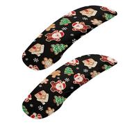 Cxdvotvy 2 copribraccioli per sedia da ufficio con stampa di Babbo Natale e fiocchi di neve, lavabili ed elastici, comodi e delicati sulla pelle, per braccioli per sedia da computer