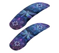 Cxdvotvy 2 copribraccioli per sedia da ufficio, con stampa di libellule e fiori, lavabili ed elastici, delicati sulla pelle, lavabili, accessori decorativi per la casa