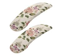 Cxdvotvy 2 copribraccioli per sedia da ufficio, con stampa floreale e farfalle, elastici, lavabili, rimovibili, per scrivania, computer e sedie da gioco