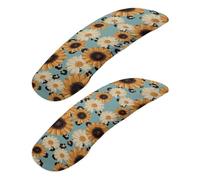 Cxdvotvy Copribraccioli per sedia da ufficio, motivo girasole e margherite, 2 pezzi, elastici, per scrivania, computer, giochi e sedie girevoli