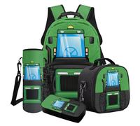 Cxdvotvy Set di zaini per la scuola per ragazzi, zaino leggero per il pranzo, astuccio per matite e biberon, per bambini all'asilo, Verde - Trattore Cartoon, Set di zaini per la scuola