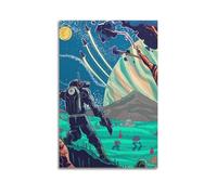 CXEEUDFFN Art23, poster decorativo da parete con scritta "No Man's Sky" su tela, stampa artistica moderna per camera da letto, per camera da letto, 60 x 90 cm