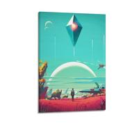 CXEEUDFFN Poster artistico da parete con scritta "No Man's Sky", poster decorativo su tela, poster decorativo moderno, per camera da letto, per camera da letto (60 x 90 cm)