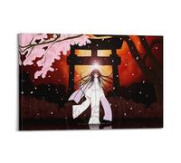 CXEEUDFFN Poster decorativo da parete a tema anime, motivo Hell Girl su tela, decorazione moderna per camera da letto, per camera da letto, 50 x 75 cm
