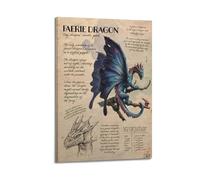 CXEEUDFFN Poster decorativo da parete su tela, motivo: Dungeons And Dragons, motivo: fata e draghi, stampa artistica su tela, poster decorativo moderno, per camera da letto, 30 x 45 cm