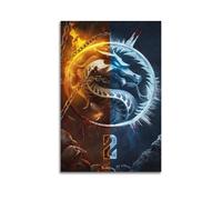 CXEEUDFFN Poster decorativo da parete su tela, motivo: Mortal Kombat Ice and Fire, poster decorativo moderno per camera da letto, 40 x 60 cm