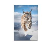 CXEEUDFFN Stampa artistica da parete su tela, motivo: gatto grande con immagine di Air Snow Lynx, poster decorativo moderno per camera da letto, 40 x 60 cm