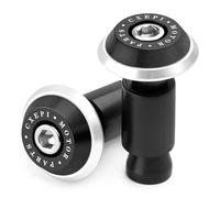 CXEPI Ø22mm (7/8") Contrappesi per manubrio,Set Moto Manubrio Blocco Manopole Tappo Alluminio universali Tappi Manubrio Mtb Bici,Argento