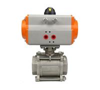 CXFCIHFT Valvola a Sfera pneumatica DN8 DN10 DN15 DN20 DN25 DN32 DN40 DN50 con Cilindro a Doppio Effetto ad Alta Piattaforma 304(DN10)