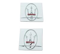 CXFFB 2 Pezzi Adesivi Emblemi Auto per Maserati Ghibli Granturismo Levante Quattroporte GT Q4 Coupé Gransport 3D ABS Badge Decalcomanie,C