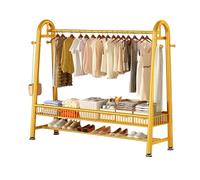 CXFSCD Appendiabiti da Terra con cestini portaoggetti e scarpiera, Resistente all'Usura e Anti-Graffi, Alta stabilità strutturale, Accesso Facile, Facile Montaggio(Size:100 * 170CM,Color:Oro)